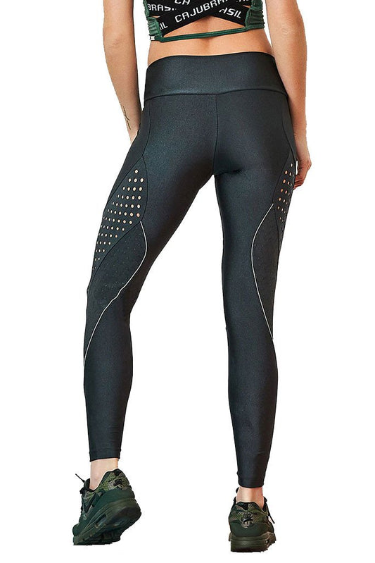 Caju Brasil Black Mesh Detailed Legs Workout Leggings