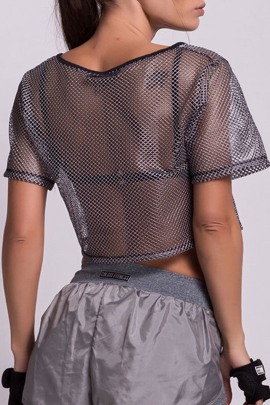 Colcci Fitness Cropped Translucid Dancing T-Shirt