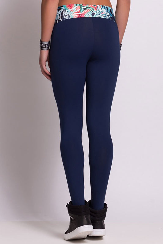 Colcci Fitness Floral Waistband Jogging Leggings