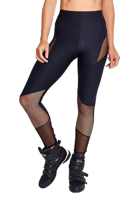 Colcci Fitness Full Black Shin Meshed Workout Pants