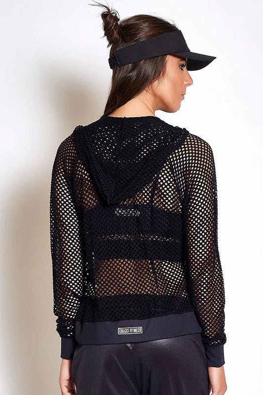 Colcci Fitness Fully Meshed Black Outwear Jacket