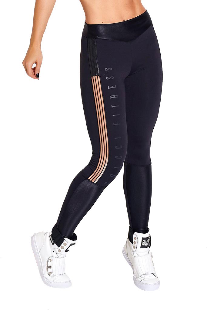 Colcci Fitness Meshed Thighs Cire Shin Fashion Crossfit Legging