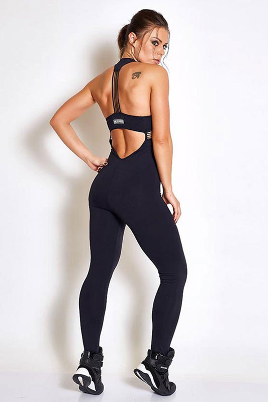 Colcci Fitness Translucid Waist Sexy Workout Jumpsuit