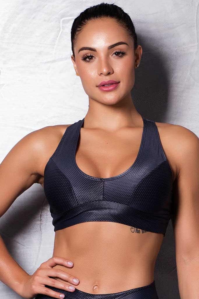 Shine Gray Crossfit Sports Bra