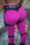 Apple Pink Black Crossfit Leggings-SexyHint