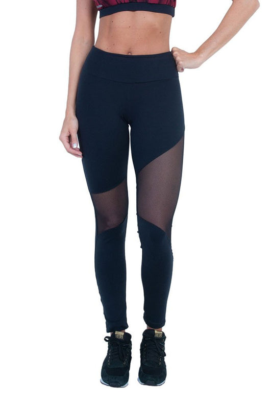 Bia Brazil Netted Mesh Leg Panels Black Workout Tights