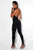Black and White Long Line Jumpsuit for Workout-SexyHint
