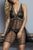 BLACK & GOLD TULLEAND LACE SLIP-SexyHint