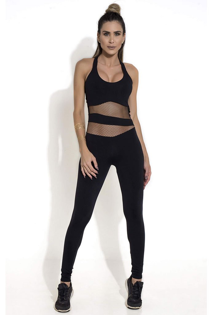 Black Intense Brazilian Workout Jumpsuit
