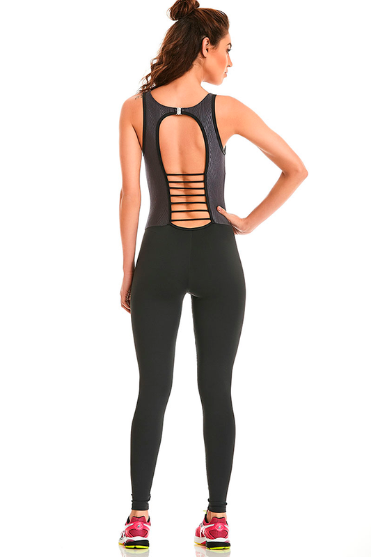 Brazilian Sexy Fitness Wear Padded Strappy Jumpsuit Caju Brasil