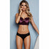 Burgundy and Black Longline Strapless Bra and Thong
