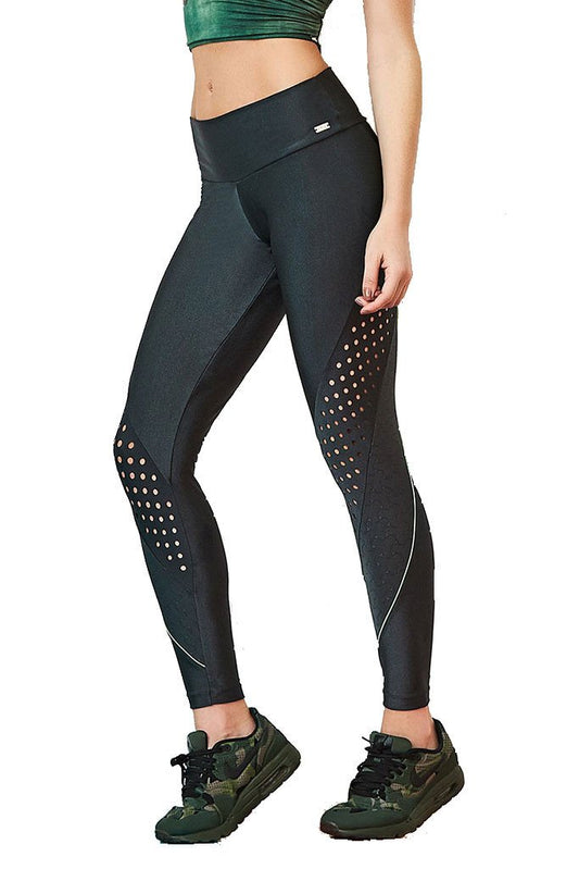 Caju Brasil Black Mesh Detailed Legs Workout Leggings
