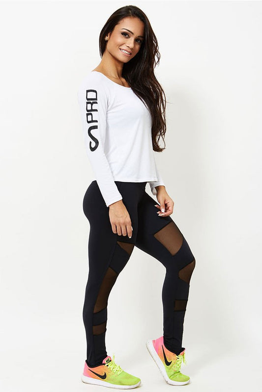 Canoan Flash Black Meshed Workout Leggings