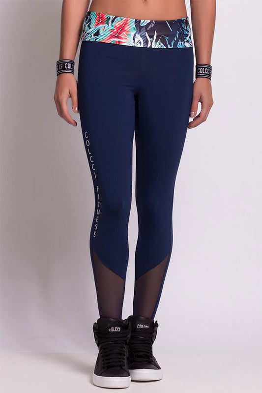 Colcci Fitness Floral Waistband Jogging Leggings