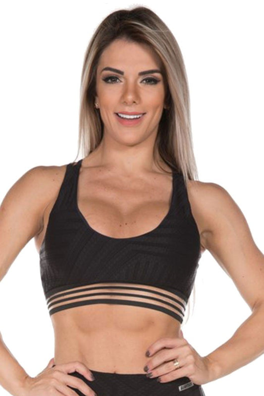 Garota Fit Archieve Active Black Sports Bra