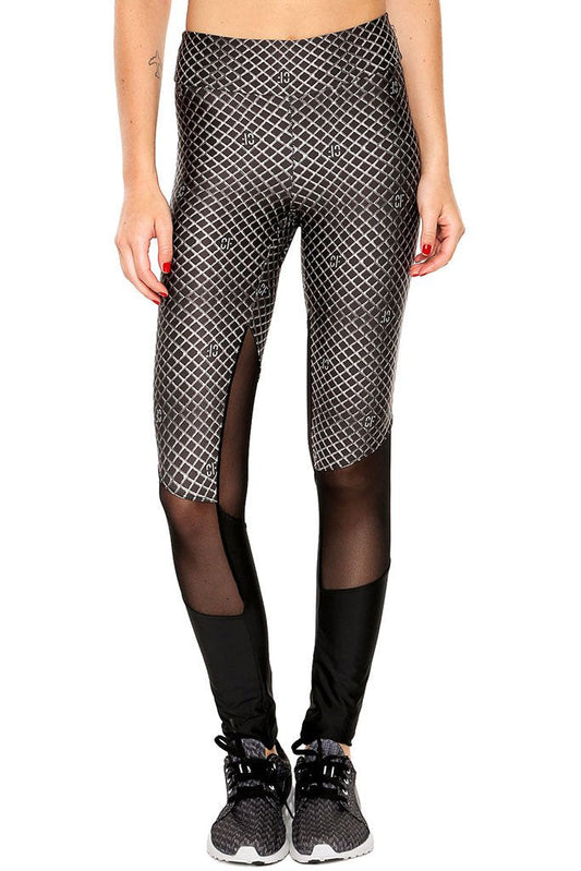 Gray Mesh Workout Sexy Leggings