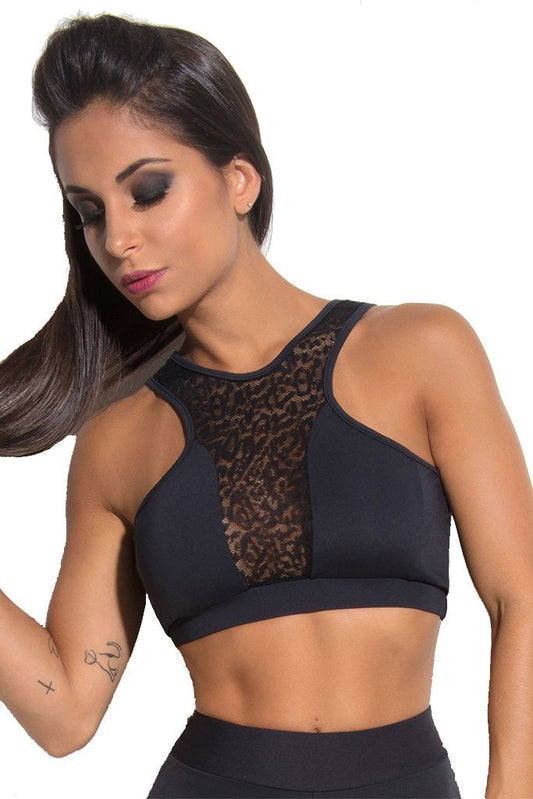 Hipkini Turnover Ball Meshed Screen Yoga Sports Bra