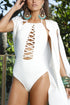 OFF WHITE STRAPPY ONE-PIECE SWIMSUIT