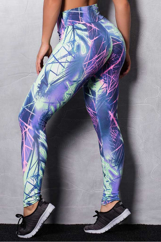 Purple Lines Zumba Leggings