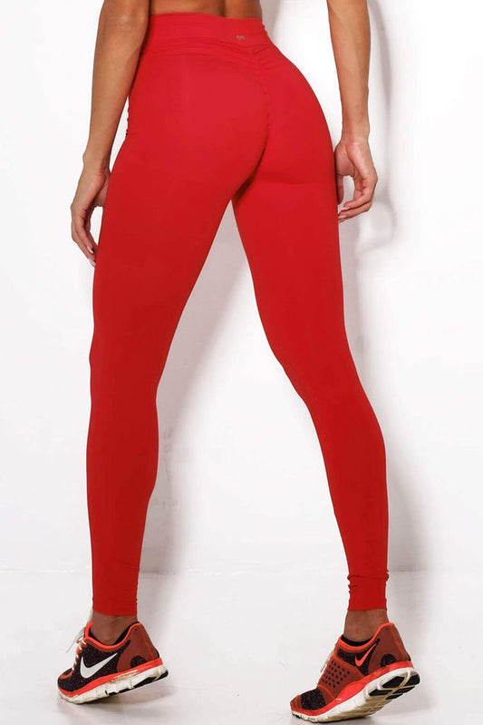 Red Comfort Scrunch Leggings