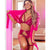 Strappy Pink Lace Lingerie Set-SexyHint