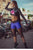 Superhot Blue Move Meshed Thighs Workout Capri-SexyHint