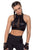 Superhot Shinny Black Uplift Meshed Sports Bra-SexyHint