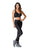 Vestem Black Cire Meshed Hips Fashion Workout Tights-SexyHint