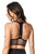 Vestem Black Waist Mesh Cropped Workout Sports Bra-SexyHint