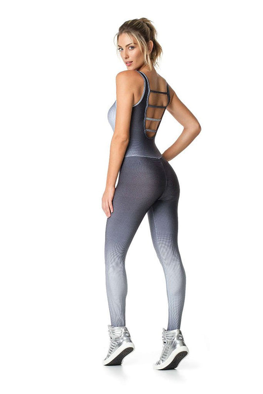 Vestem Shady Gray Gradient Strappy Chest Sexy Bodybuilding Jumpsuit