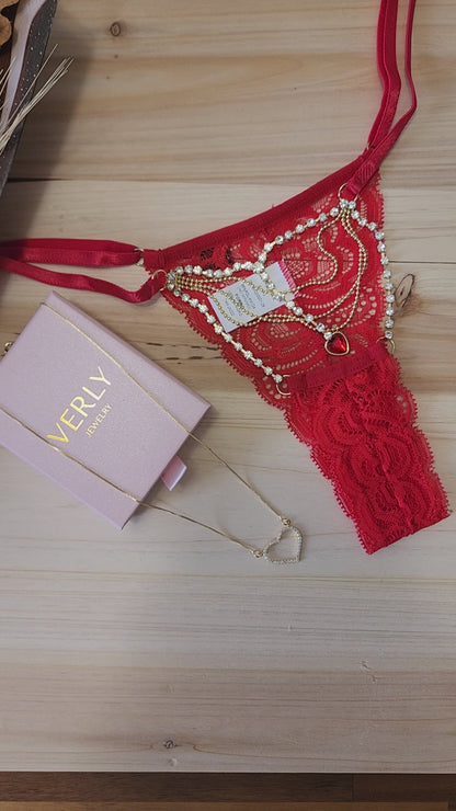 Luxury Open Panties And 18K Gold Necklace Kit